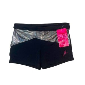 Black Spandex with Silver Waistband